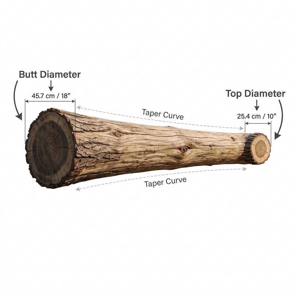Tree Trunk Taper: Wide Butt Diameter vs Narrow Top Diameter
